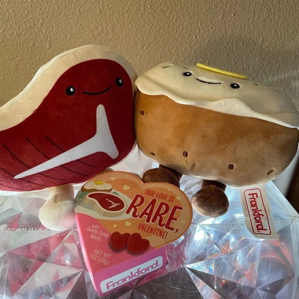 Frankford Plush Baked Potato and Steak Plush Set- Brown & Cream